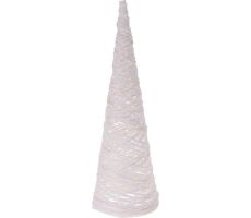 piramide 20 led, 40cm, wit glitter, Led kerstverlichting - afbeelding 1