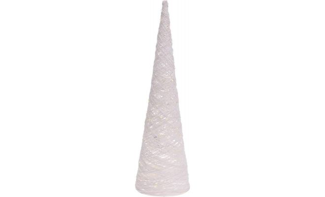 piramide 30led,  60cm, wit glitter, Led kerstverlichting - afbeelding 1