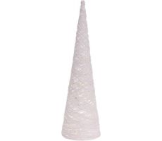 piramide 30led,  60cm, wit glitter, Led kerstverlichting - afbeelding 1