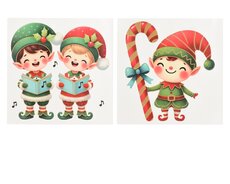 Raamdecoratie pvc glitter elf, rood/kleur(en), L 28 cm x B 0,1 cm x H 28 cm, keuze uit 1 stuks - afbeelding 2