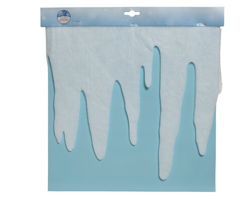 Rand polyester icicle, wit, L 200 cm x B 32 cm x H 0,4 cm