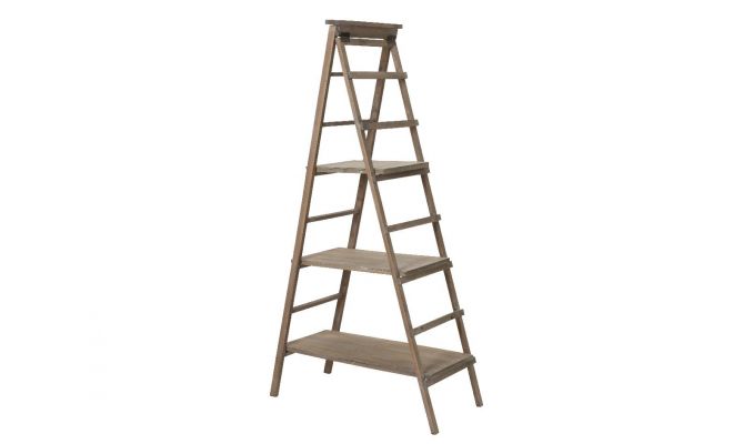 Rek, ladder, hout, 3-laags, l 80 cm, b 41 cm, h 163 cm - afbeelding 1