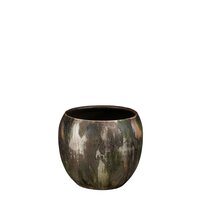 Roel pot rond d.groen - H16 x Ø17 cm