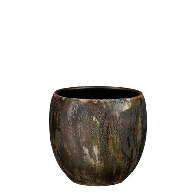 Roel pot rond d.groen - H20 x Ø20 cm