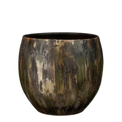 Roel pot rond d.groen - H28 x Ø28 cm