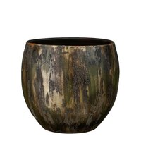 Roel pot rond d.groen - H28 x Ø28 cm