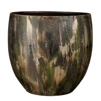 Roel pot rond d.groen - H34 x Ø34 cm