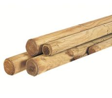 Grenen ronde paal cilindrisch gefreesd 1 zijde gepunt 1 zijde gekroond, Ø 6 x 250 cm, groen geïmpreg - afbeelding 1