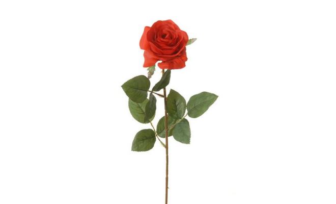 Roos l66cm rood, kunstplant
