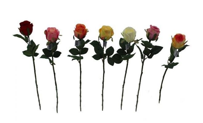 rose stem single pink,per stuk, kunstplant