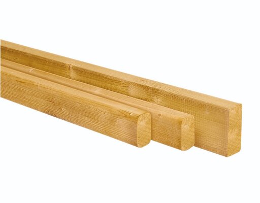 Scandinavisch vuren geschaafde regel 4,5 x 7,0 x 210 cm, groen geïmpregneerd.