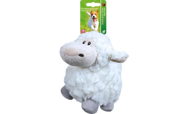 Schaap pluche wit l18cm z. geluid