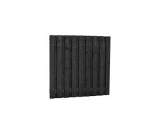 Grenen geschaafd plankenscherm 19-planks 15 mm, 180 x 180 cm, recht, zwart gedompeld. - afbeelding 2
