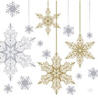 Servet l40b40cm snowstars whte 12st