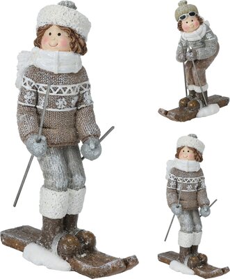 skiënde kinderen 11x6x16cm, per stuk