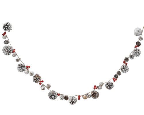 Slinger dennenappel snow berries, bruin, L 2 cm x B 5 cm x H 130 cm