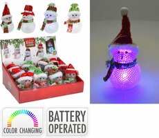 sneeuwpop 6x10cm led bo, per stuk - afbeelding 2