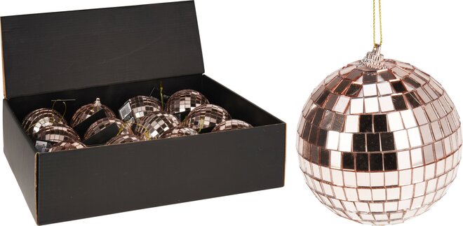 spiegelbal 8cm rose goud