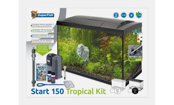 Start 150, tropische vis kit, zwart, Superfish