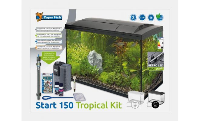 Start 150, tropische vis kit, zwart, Superfish