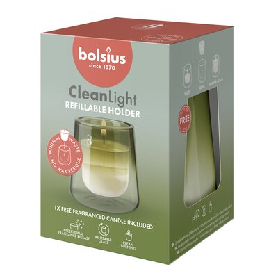 Bolsius Cleanlight starterkit groen Gardenia/fig - afbeelding 1