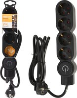 stekkerdoos 4 weg 140cm zwart - afbeelding 2