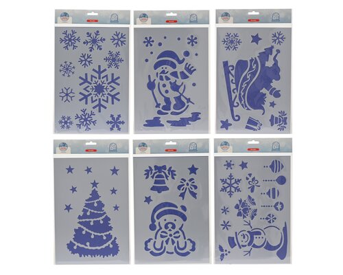 Stencils pet shiny, wit, L 21 cm x B 30 cm x H 0,1 cm, keuze uit 1 stuks