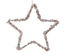 Ster ijzer glitter, L 15 cm