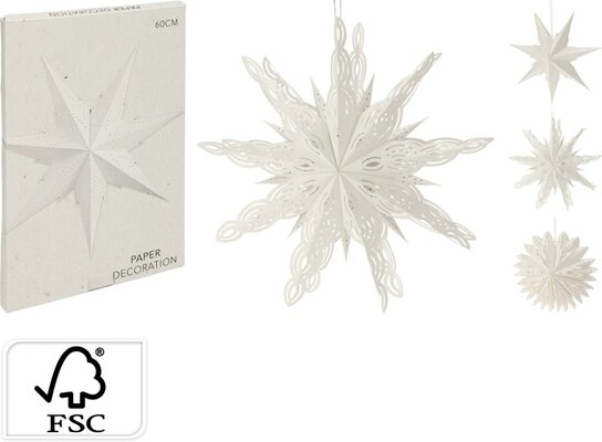 ster papier 60cm wit, per stuk