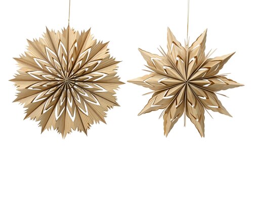 Ster papier cut out fsc mix 70%, naturel, Ø 40 cm x H 9,2 cm, keuze uit 1 stuks