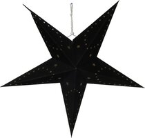 ster papier met led 45cm zwart, Led kerstverlichting - afbeelding 2