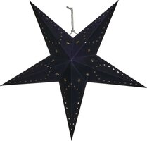 ster papier met led 60cm zwart, Led kerstverlichting - afbeelding 2