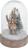stolp glas met 6 warm wit led 12x8cm, per stuk, Led kerstverlichting - afbeelding 4