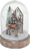 stolp glas met 6 warm wit led 12x8cm, per stuk, Led kerstverlichting - afbeelding 2