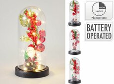 stolp met kerstman en led 22 cm - afbeelding 2