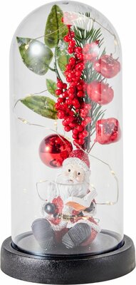 stolp met kerstman en led 22 cm - afbeelding 1