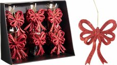 strik hangdeco 13 cm rood - afbeelding 2