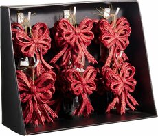 strik hangdeco 13 cm rood - afbeelding 1