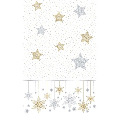 DUNI Tafelkleed L 138 B 280cm snowstars wit
