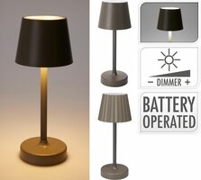 tafellamp 10 x 26 cm taupe - afbeelding 2