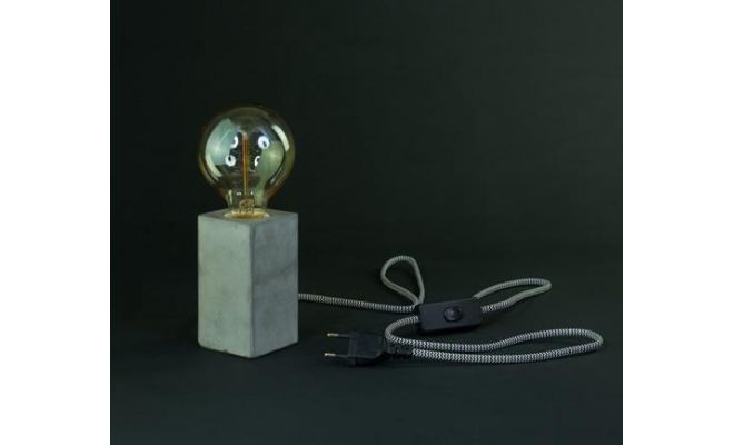 Tafellamp, cement, b 6 cm, h 11 cm - afbeelding 1