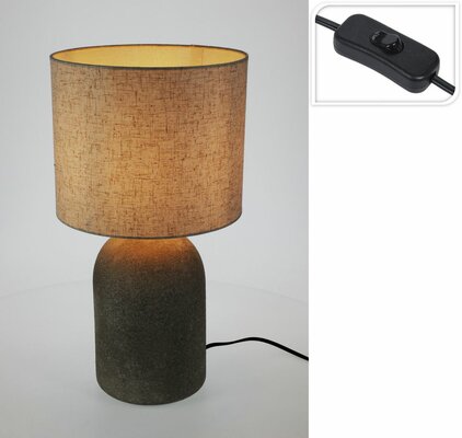 tafellamp stoneware e 14, 250 x 455 mm, gebroken wit