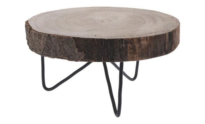 tafeltje hout rond 24cm - afbeelding 1