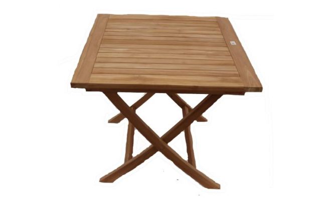 teak tafel opklapbaar 80x80 cm - afbeelding 1