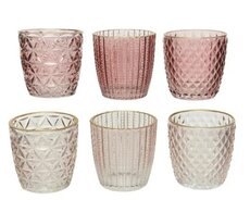 Theelicht houder, glas, H 7,5 cm, per stuk - afbeelding 1