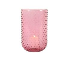 Theelicht houder, zina, glas, fuchsia, l 13 cm, h 20 cm - afbeelding 2