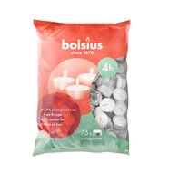 Bolsius Theelicht Wit, 75 stuks, 4 uur