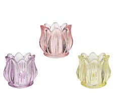 Theelichthouder glas D 7 H 7.3cm, per stuk - afbeelding 1