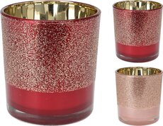 theelichthouder glitter 8 cm, per stuk