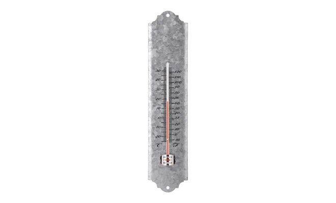 Thermometer, zink, l 6.7 cm, b 1.4 cm, h 30 cm - afbeelding 1